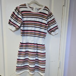 Janie and Jack Colorful Striped Knit Dress Size 12 EUC